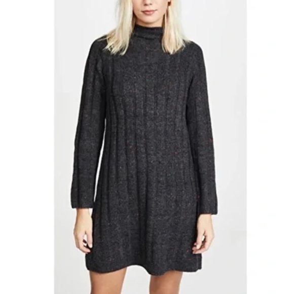 NWT MADEWELL Long Sleeve Ribbed Mock Neck Sweater Dress Size Small - Picture 2 of 5